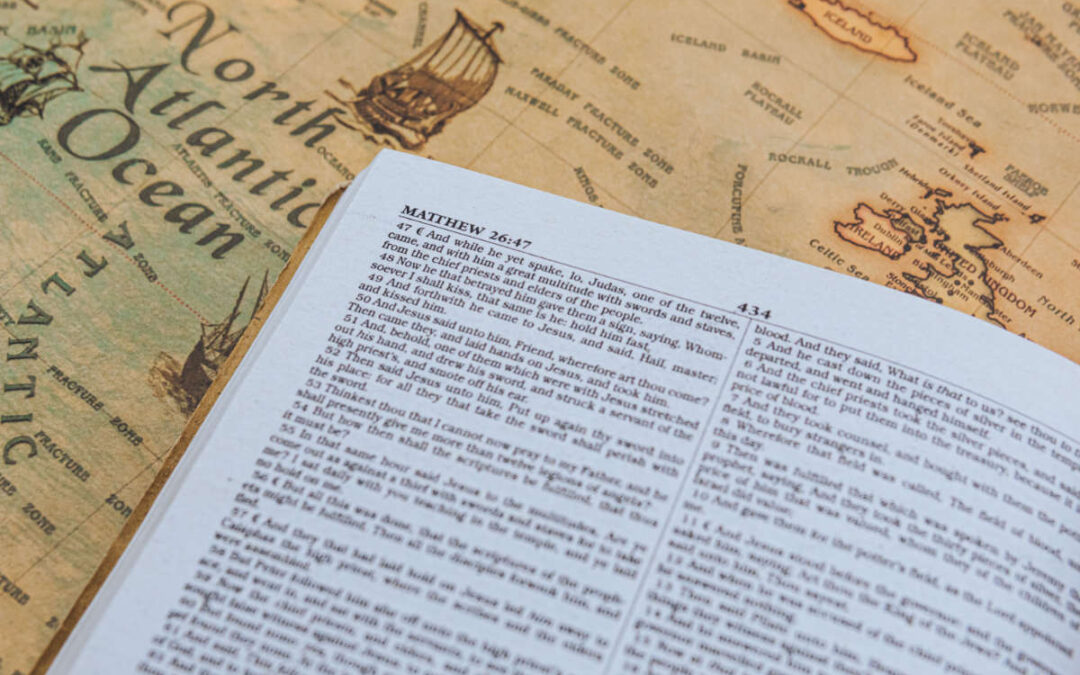 an open Bible at Matthew 26