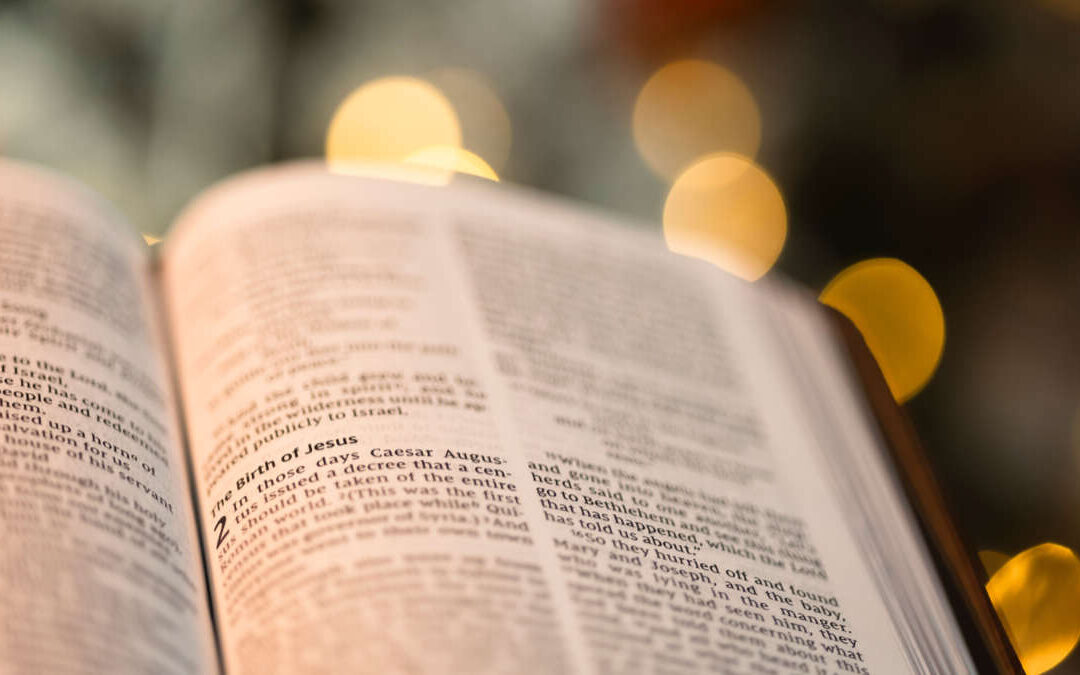 bible opened up to a Gospel